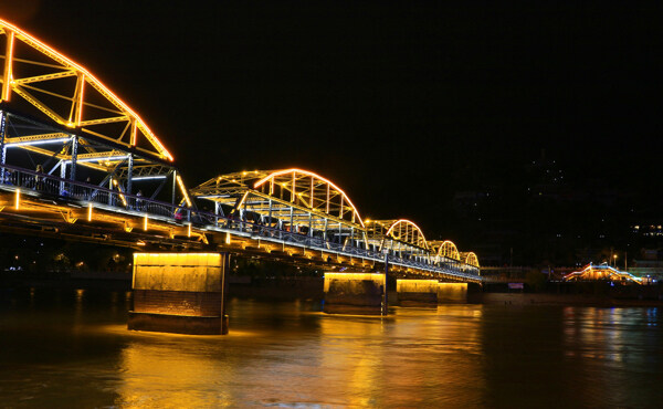 甘肃兰州元通大桥夜景