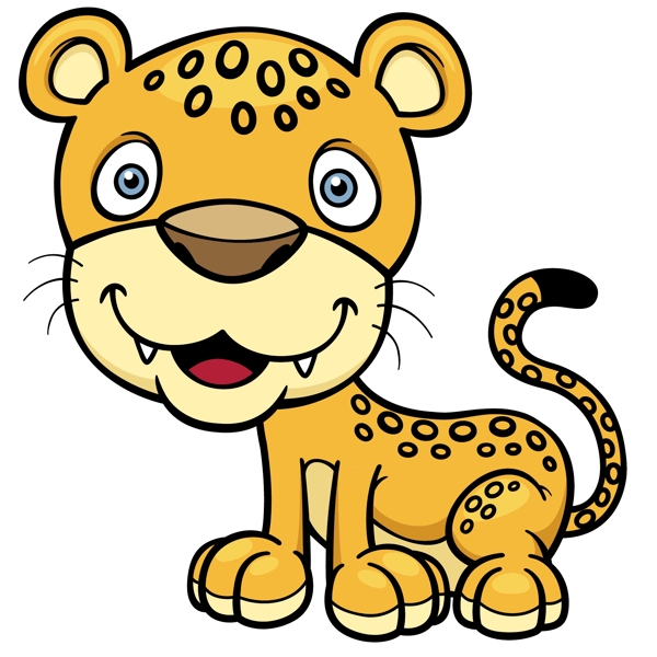 卡通常见常用可爱豹子素材