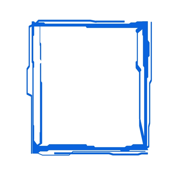 蓝色矩形边框科幻科技对话框底纹背景素材