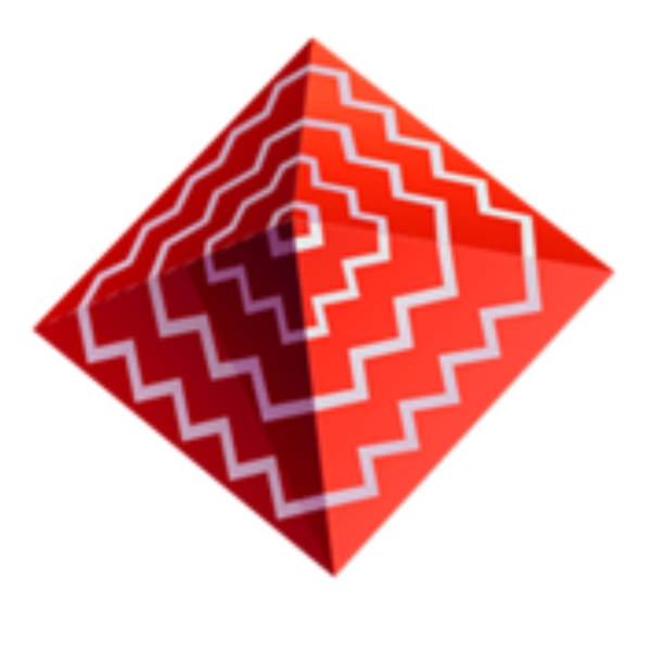 红色几何锥形元素