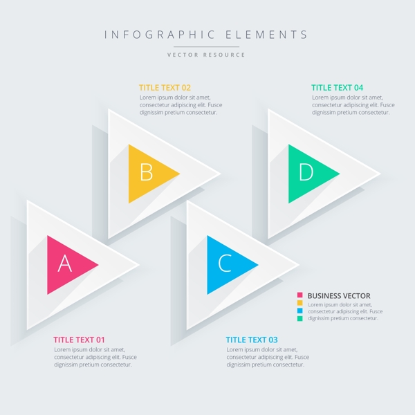 创意质感三角商务信息图矢量素材