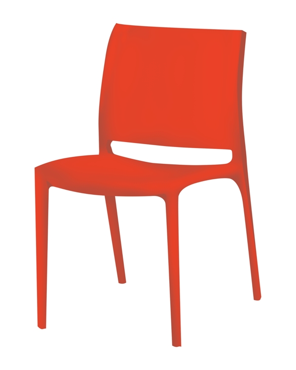 红色椅子家具插画