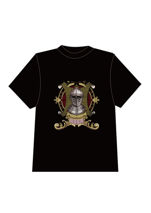 T恤图案欧洲骑士