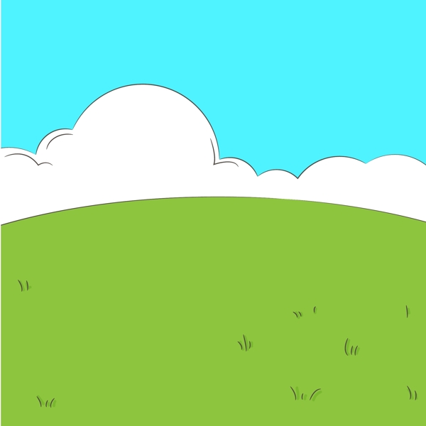 卡通绿色草地蓝天背景