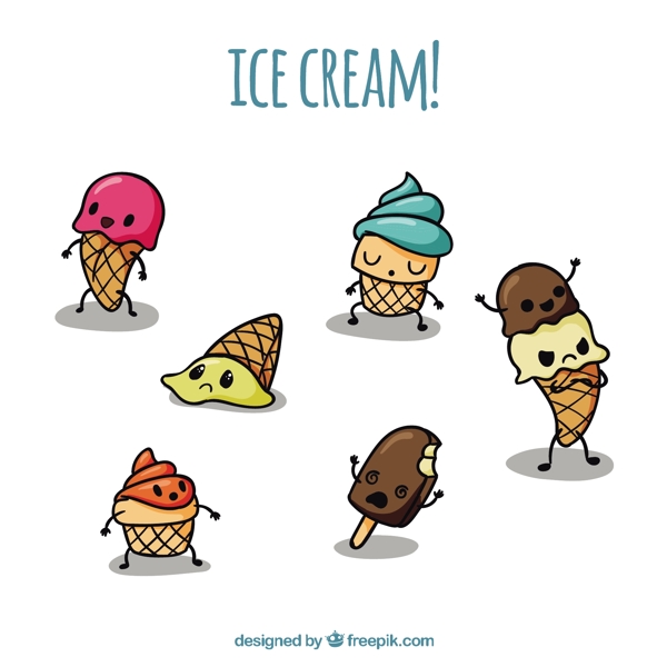 用手画了一个令人愉快的冰淇淋