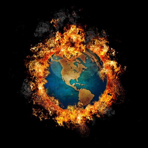火焰包裹的地球图片