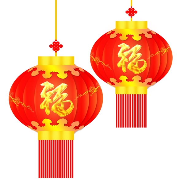 红色喜庆中国风可商用简约新春灯笼装饰图案