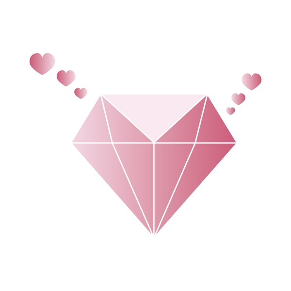 粉色爱心告白钻石矢量元素