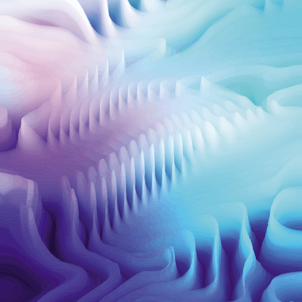 抽象蓝色波浪纹立体效果背景