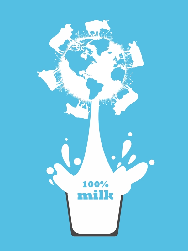 牛奶创意广告海报