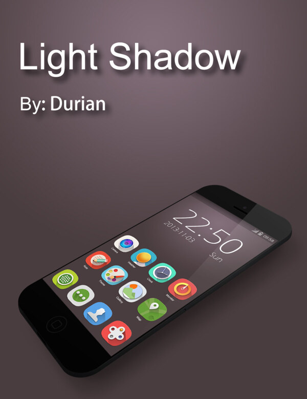 LightShadow手机主题练习图标GUIbyDurianUI原创设计作品Powerby站酷ZCOOL