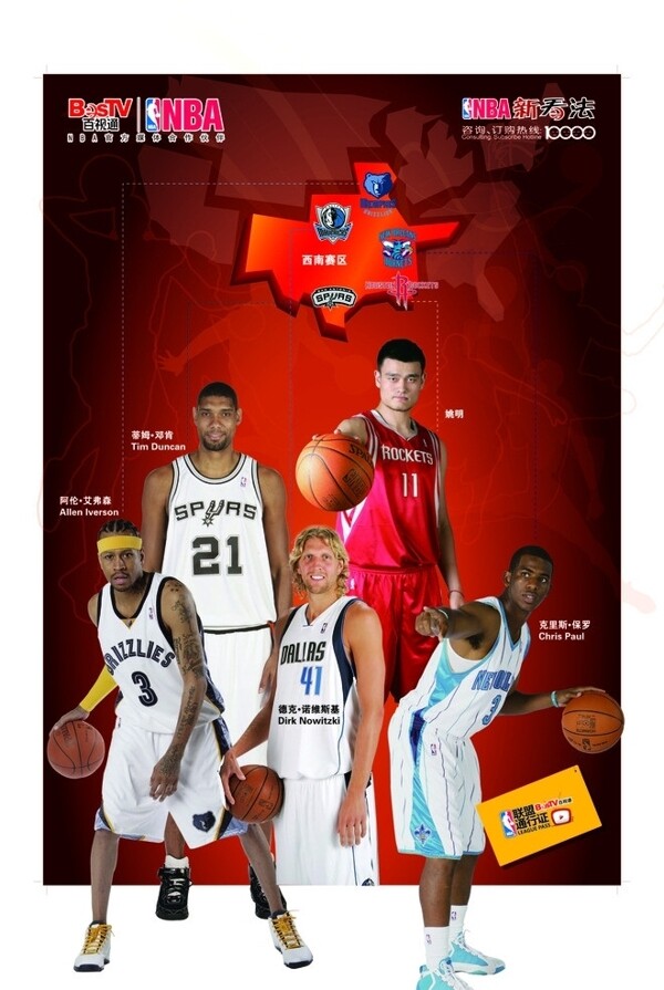 NBA西南区展板图片