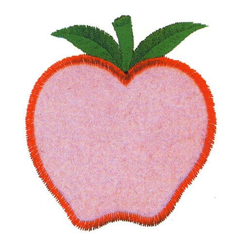 绣花苹果粉色红色绿色免费素材