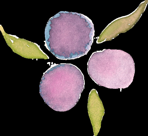 紫色花球卡通透明装饰素材