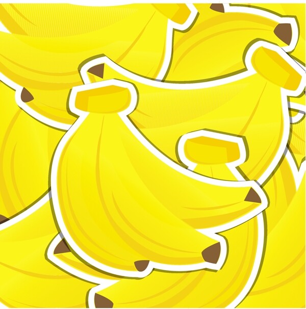 香蕉贴纸背景卡矢量格式