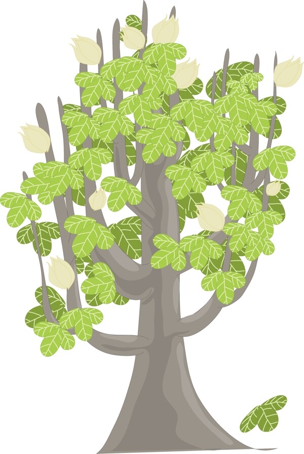 绿色的树木装饰插画