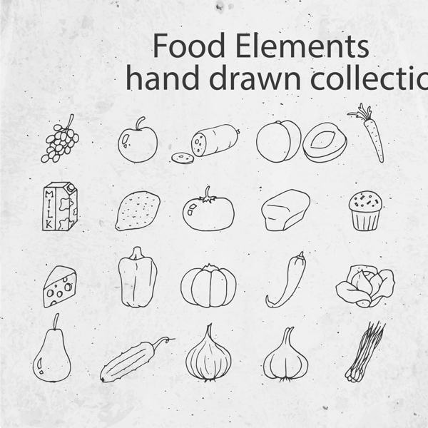 21款创意手绘食物矢量素材