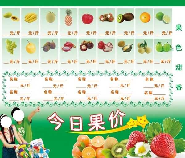 超市水果区展板图片