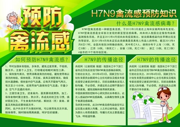 H7N9禽流感宣传海报设计PSD素材