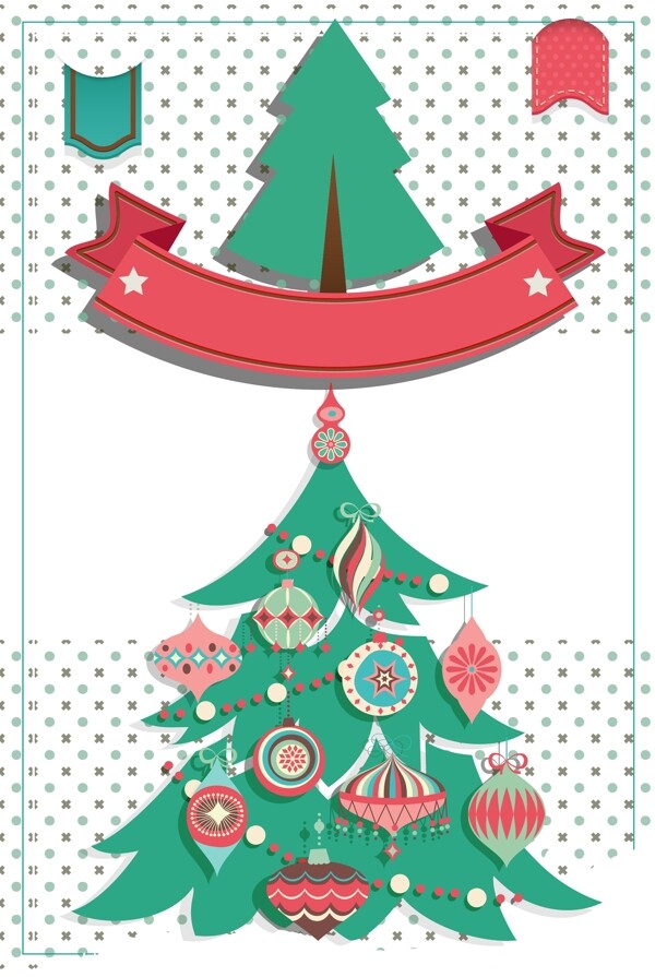 时尚圣诞节圣诞树海报背景