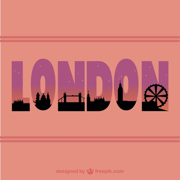 伦敦城市风貌的字体设计