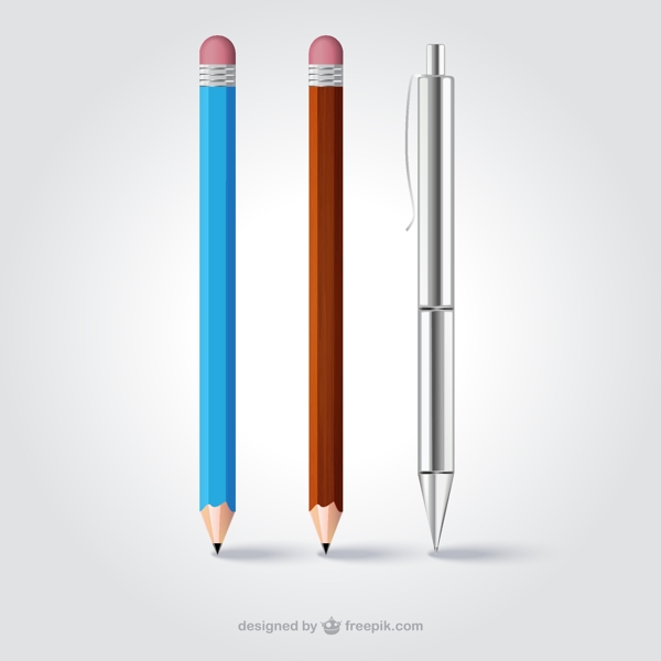 3款创意铅笔设计矢量图