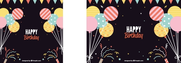 带装饰气球的生日背景