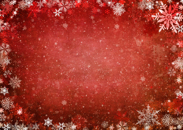 冬季雪花淡红背景图