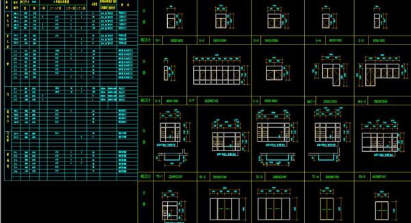 1号楼门窗表及门窗立面图片