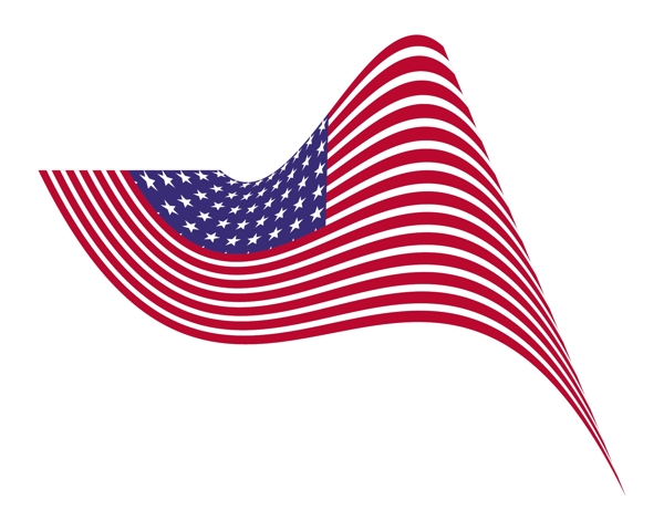 独立日的美国国旗的波浪
