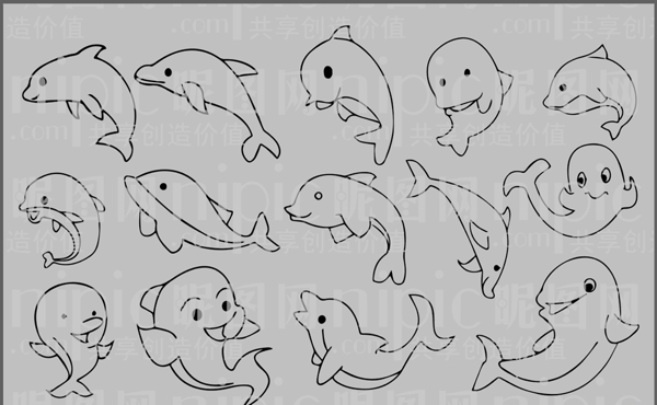 海豚卡通