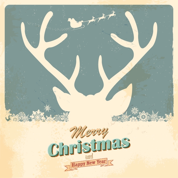 复古圣诞鹿背景图片EP
