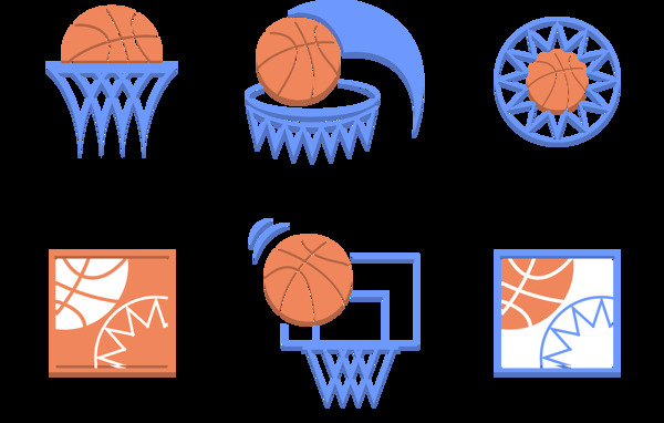 手绘篮球篮筐插图免抠png透明图层素材