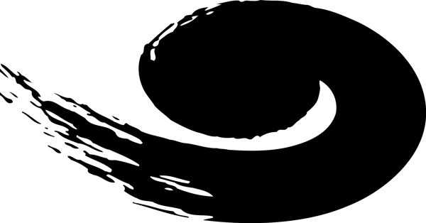 黑色的圆润符号形书法墨染
