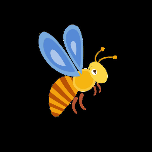 原创蜜蜂元素之卡通可爱昆虫纸片风