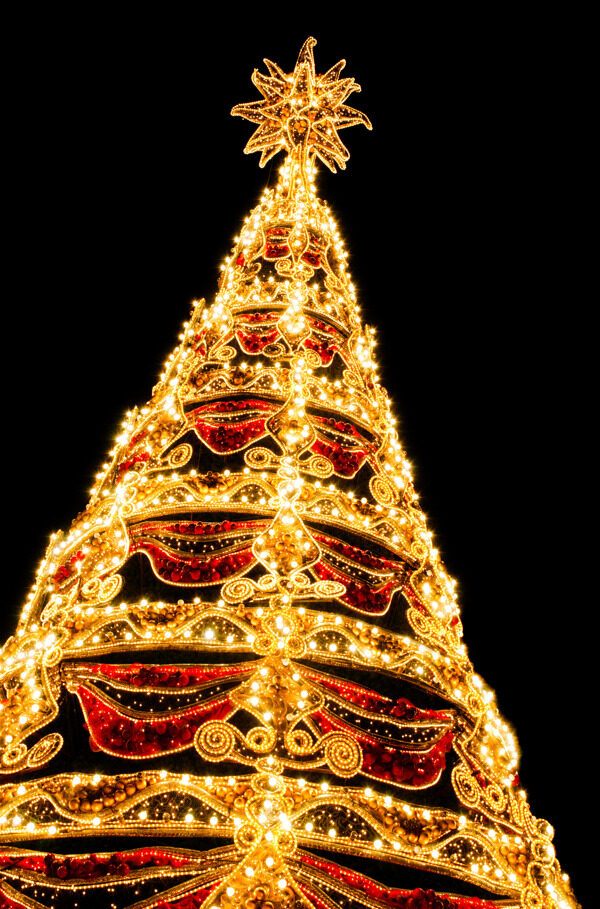 美丽的闪闪发光的抽象的圣诞树