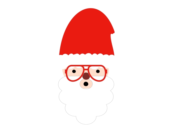 矢量卡通圣诞老人眼镜元素