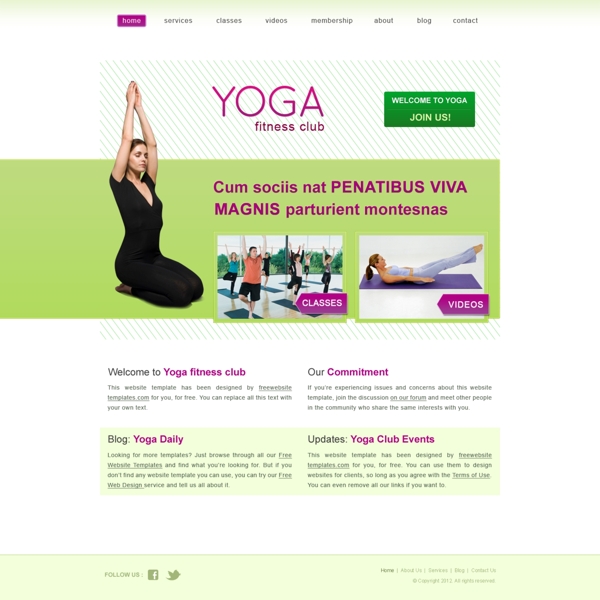 瑜伽健身俱乐部PSD网站设计