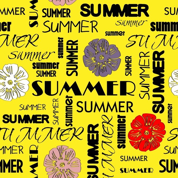 夏天的字母花朵背景图片