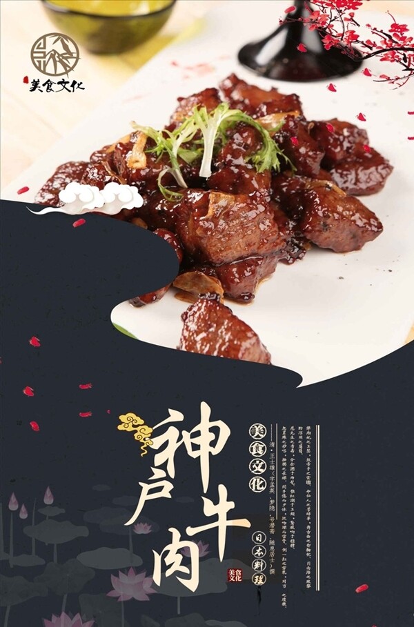 高清神户牛肉文化宣传海报设计