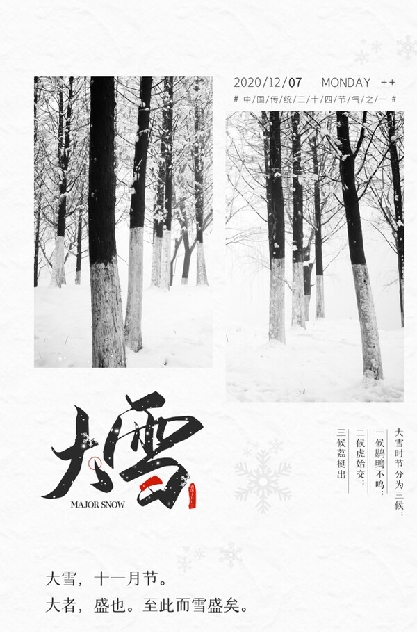 传统节日大雪灰色冬日图片