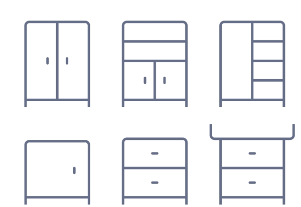 衣架家具线条小图标