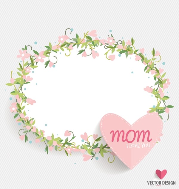 母亲节的花卉花边模板