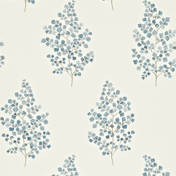 蓝色树枝花纹壁纸图片