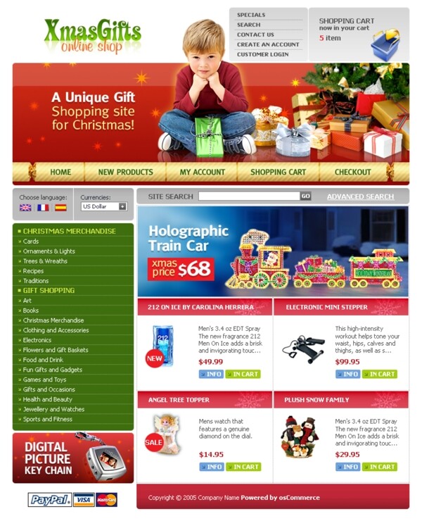 圣诞节礼物网店网站模板