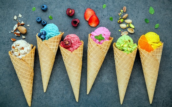 五颜六色的冰淇淋