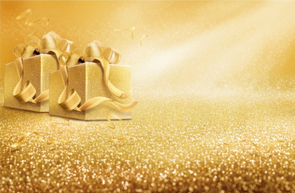 金色礼品盒背景