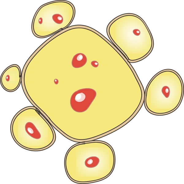 黄色细菌卡通插画