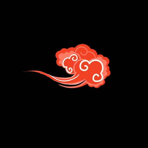 传统中国风红色祥云底纹