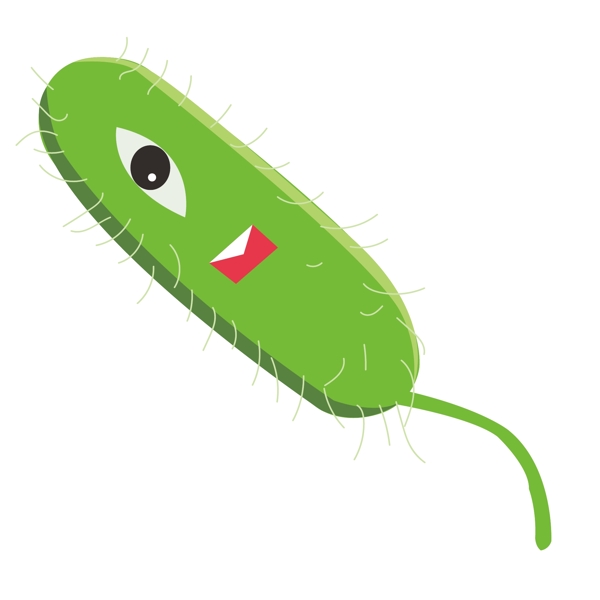 绿色鼠标细菌插画